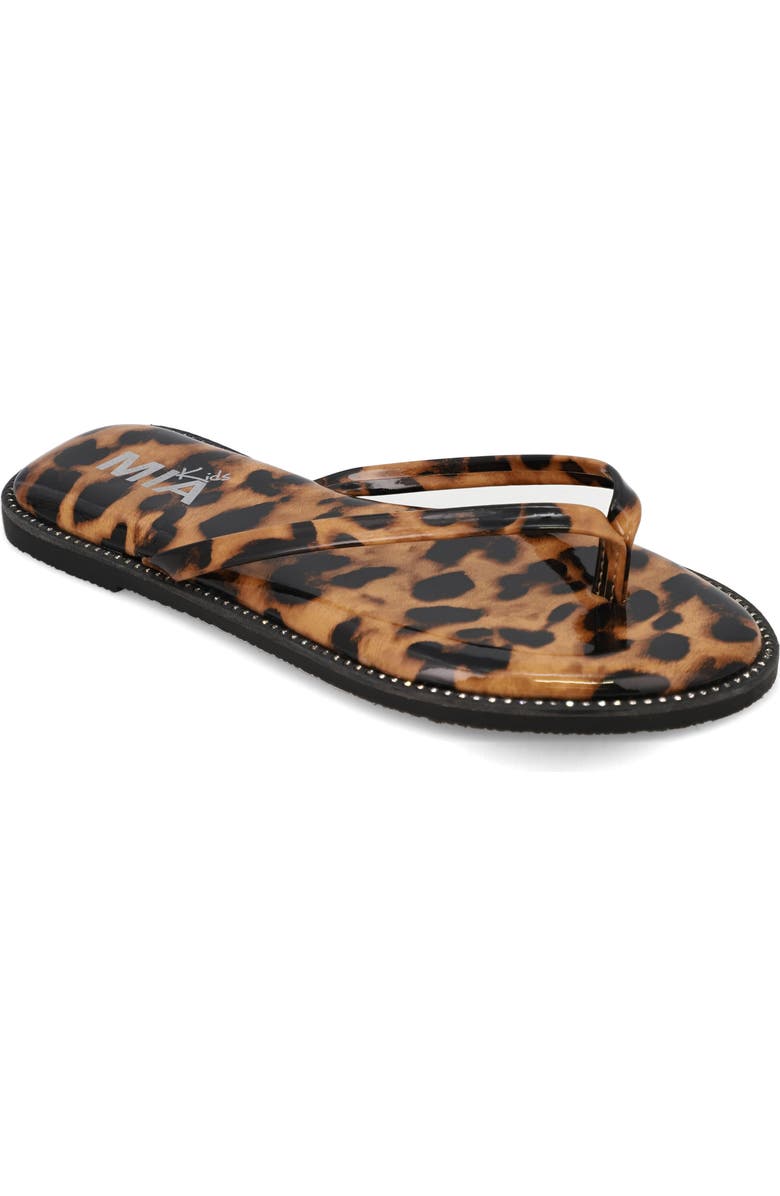 MIA Kids' Little Aster Flip Flop, Main, color, Leopard Print