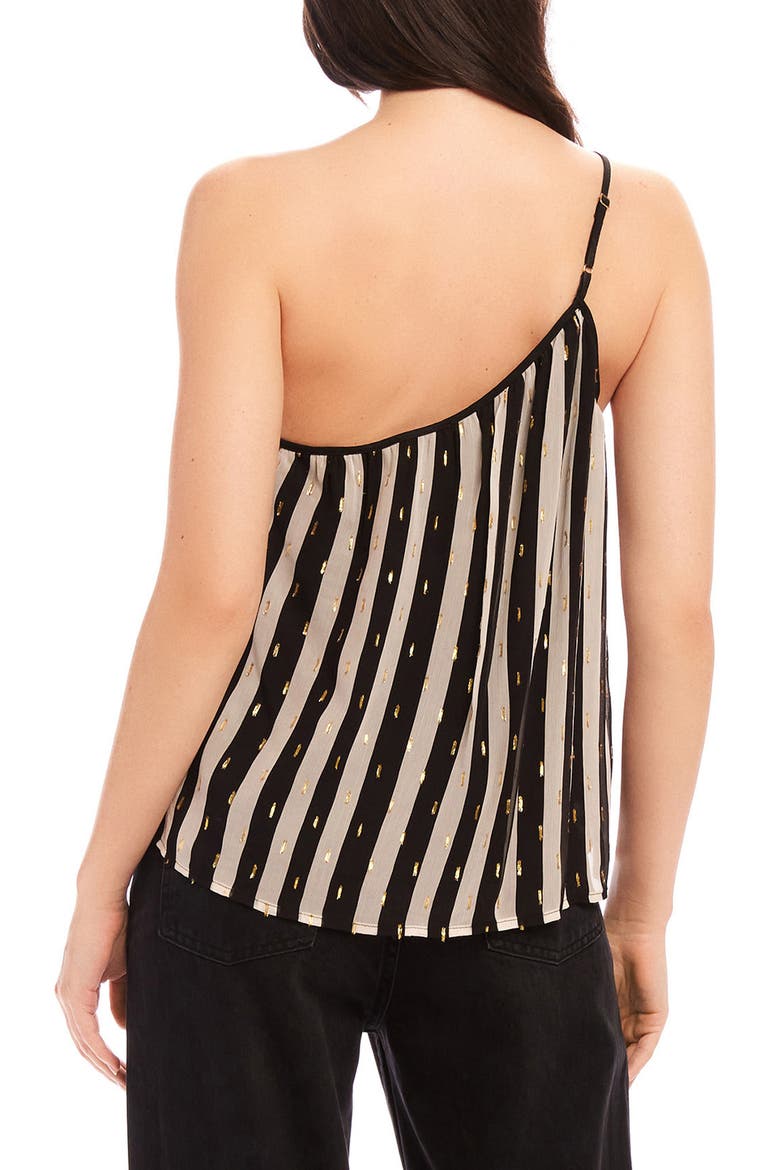 Louetta Metallic One-Shoulder Tank, Alternate, color, STRIPE