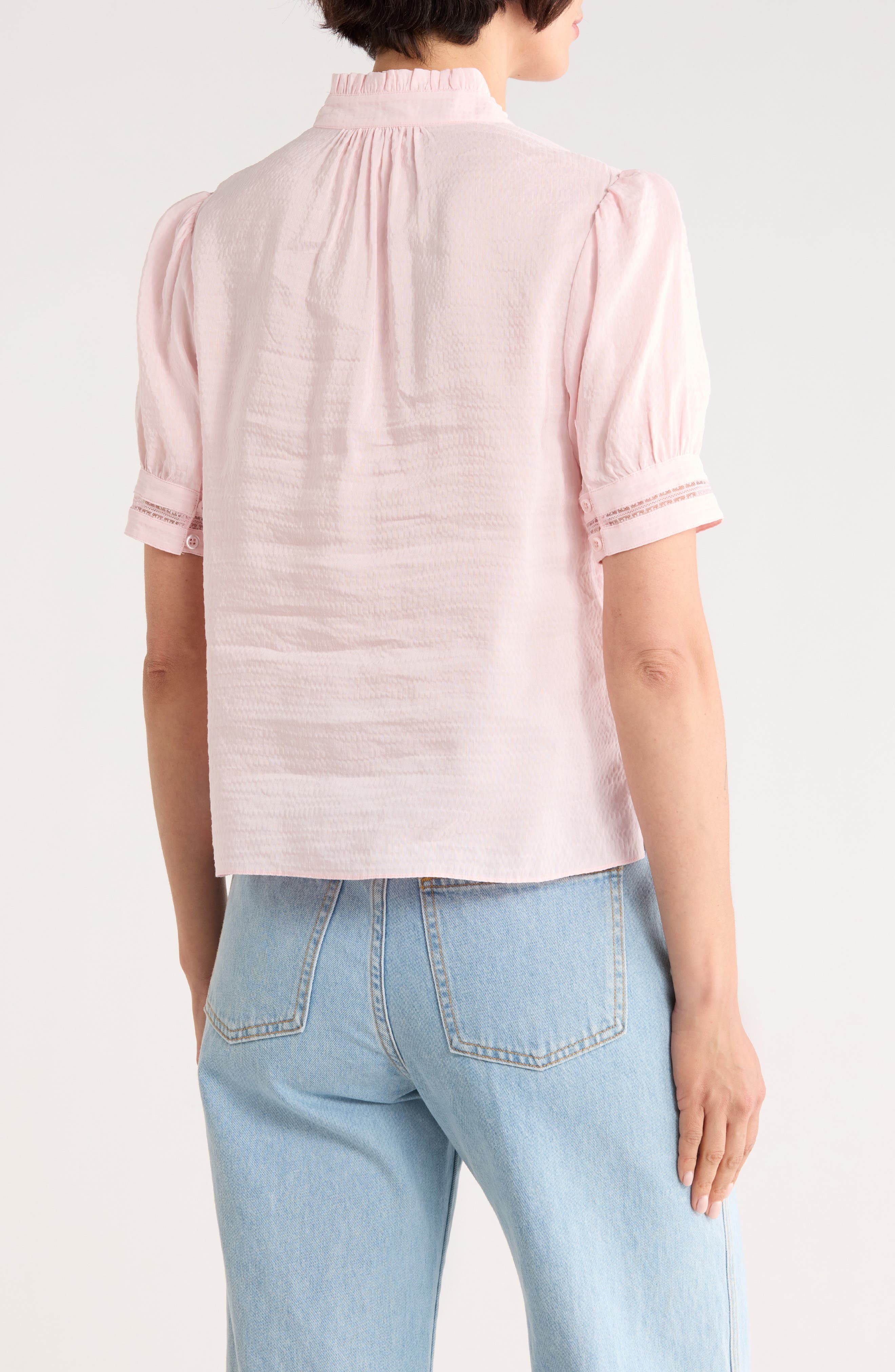 Ruffle Collar Inset Lace Top - image 4