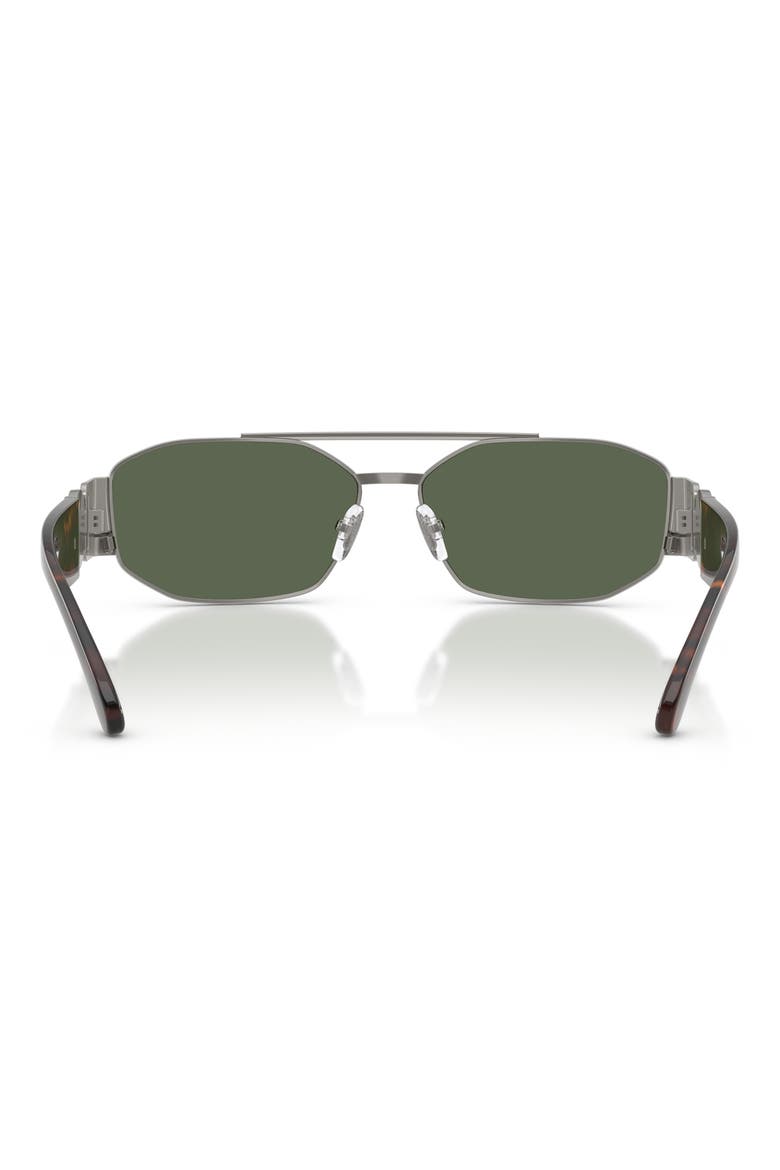 58mm Irregular Sunglasses, Alternate, color, GUNMETAL / DARK GREEN