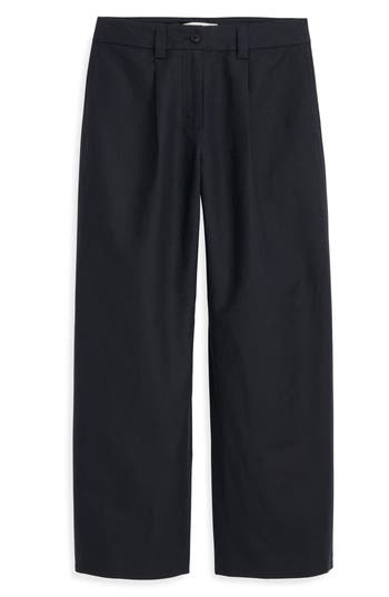 Alex Mill Women's Madeline Pleat Twill Trouser In Washed Black In Black