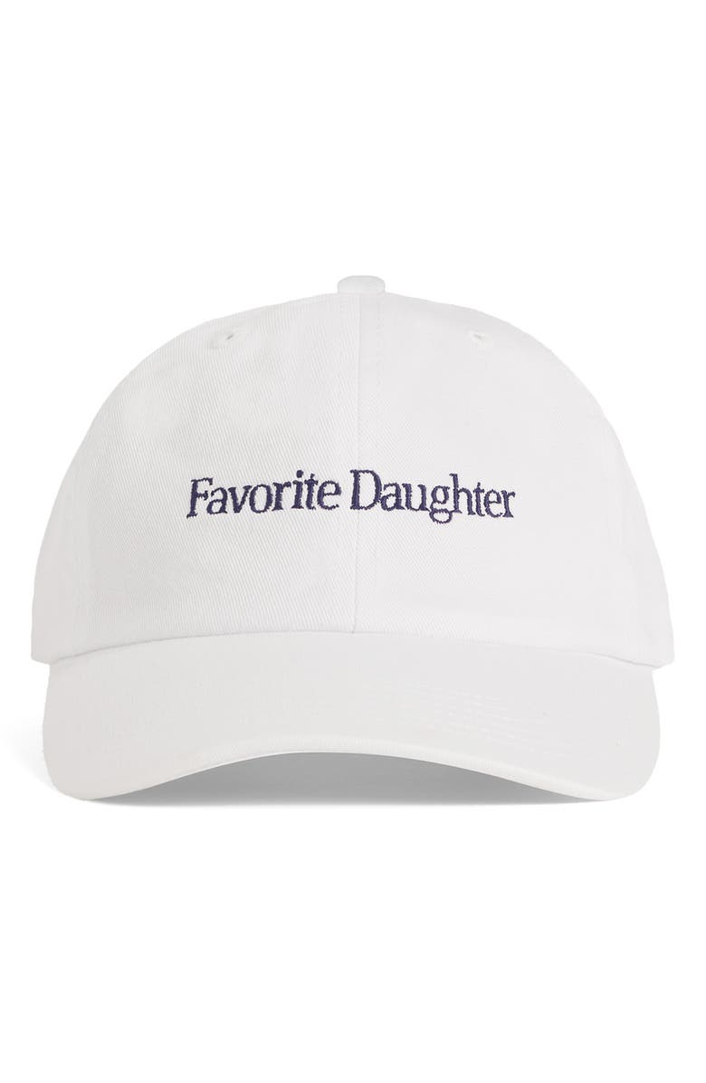 Favorite Daughter Classic Logo Cotton Twill Baseball Cap, Main, color, White