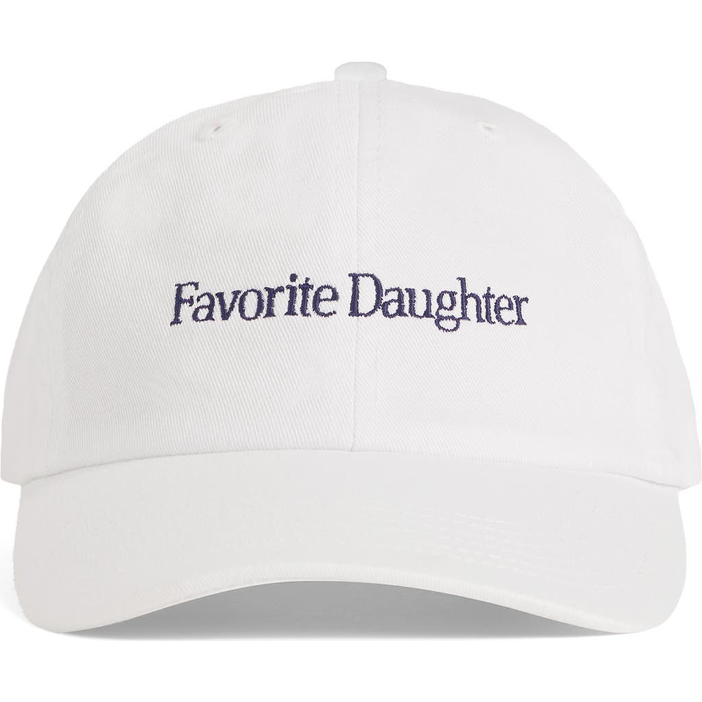Favorite Daughter Classic Logo Cotton Twill Baseball Cap in White at Nordstrom
