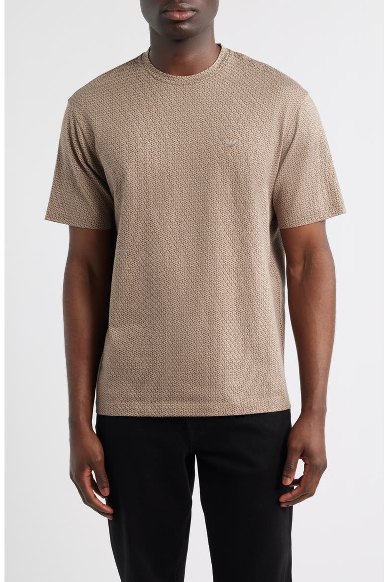 Geo Print Cotton Graphic T-Shirt, Main, color, BROWN