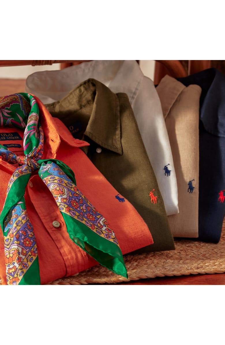 Polo Ralph Lauren Solid White Linen Button-Down Shirt, Alternate, color, White