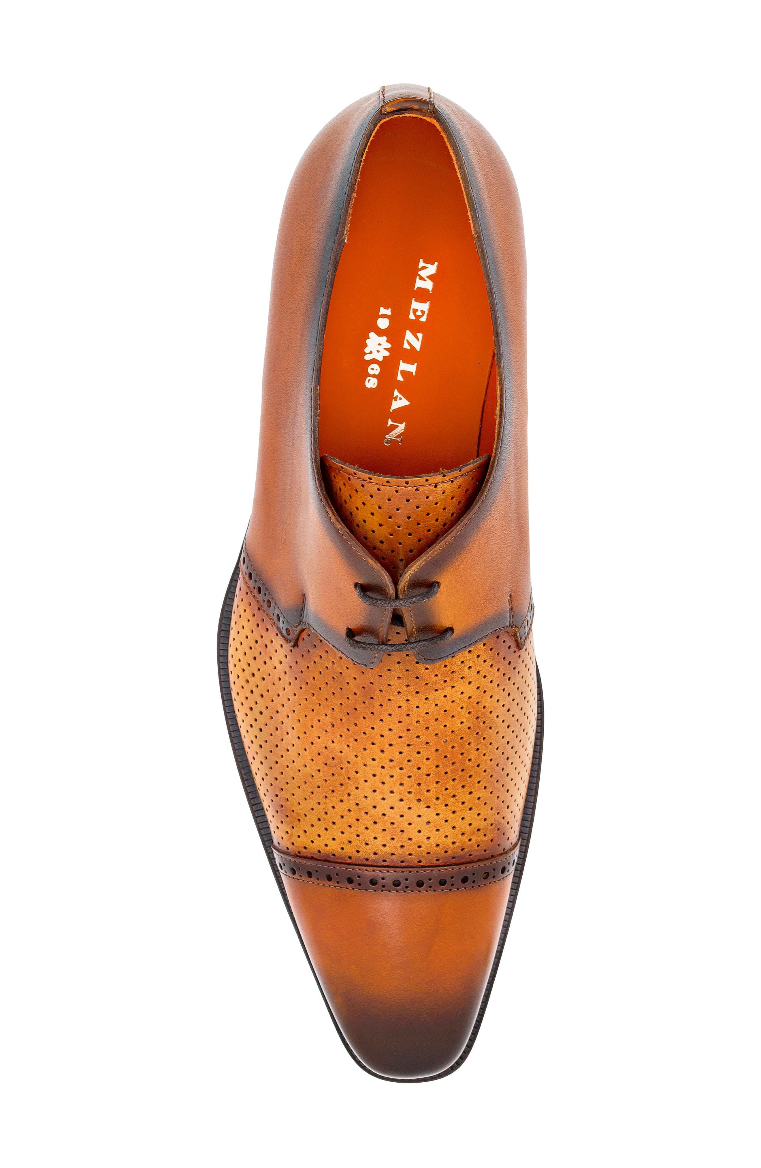 Mezlan Patina Burnished Derby, Alternate, color, Dark Cognac/ Honey