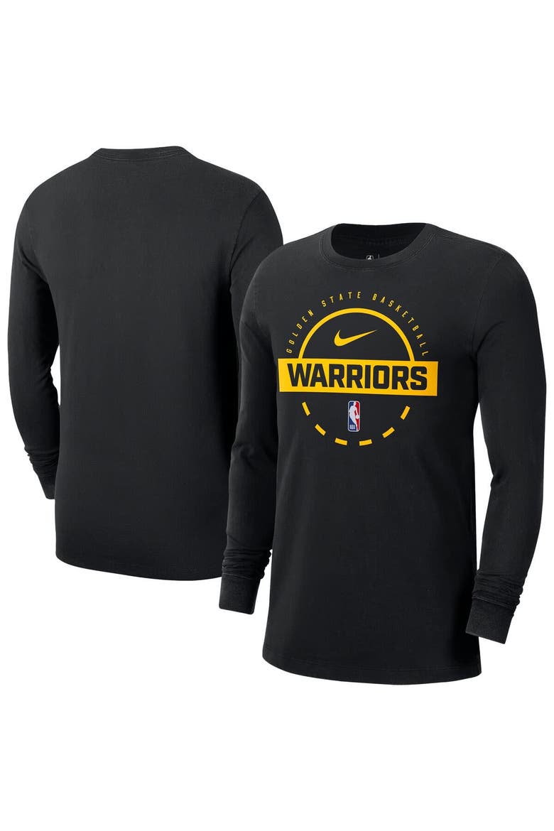 Men's Nike  Black Golden State Warriors Authentic Long Sleeve Practice T-Shirt, Alternate, color, Black