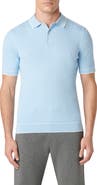 Bugatchi Tipped Rib Cable Stitch Polo Sweater