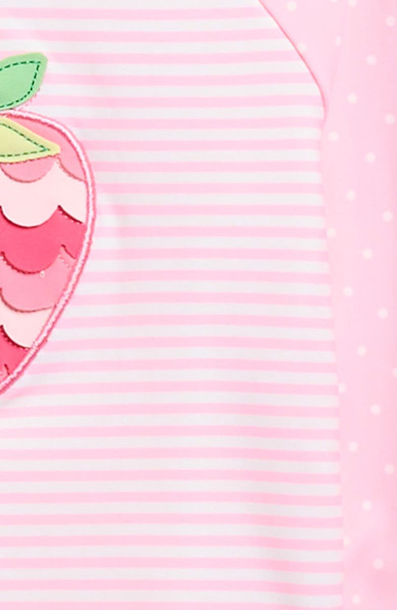 Little Me Kids' Strawberry Long Sleeve Two-Piece Rashguard Swimsuit, Alternate, color, Pink