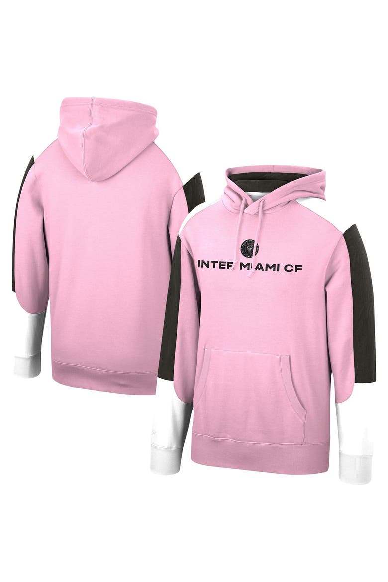 Men's Mitchell & Ness Pink Inter Miami CF Fusion Fleece Pullover Hoodie, Alternate, color, Pink