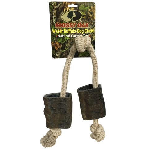 Water Buffalo Horn & Tug Dog Chew - 24" Knotted Natural Cotton Rope