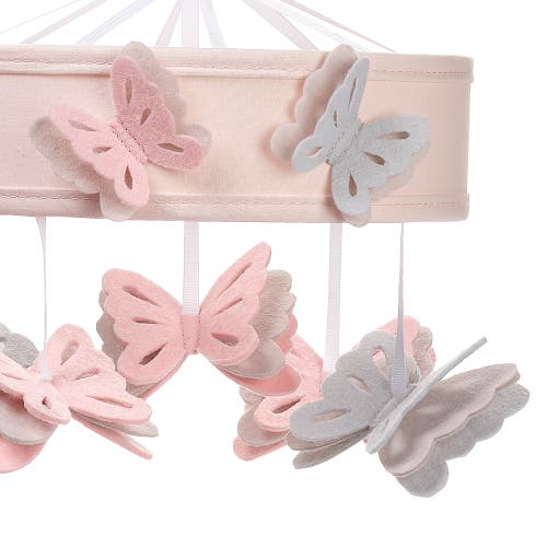 Lambs & Ivy Baby Blooms Butterfly Musical Baby Crib Mobile Soother Toy In Neutral