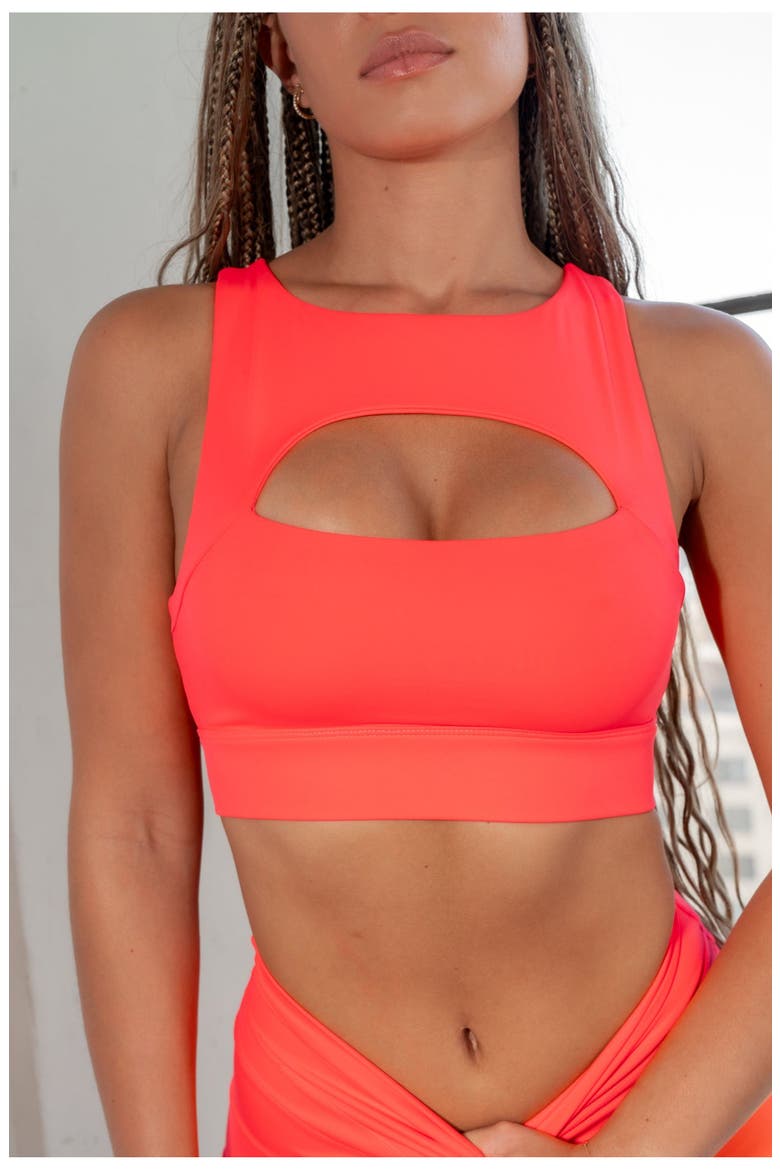 Pulse Keyhole Longline, Alternate, color, Neon Coral