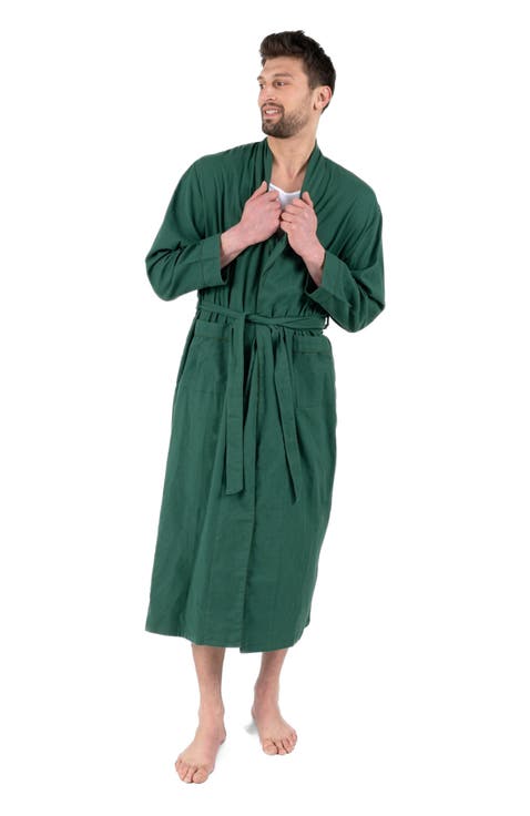 Men's Flannel Robe, 100% Cotton