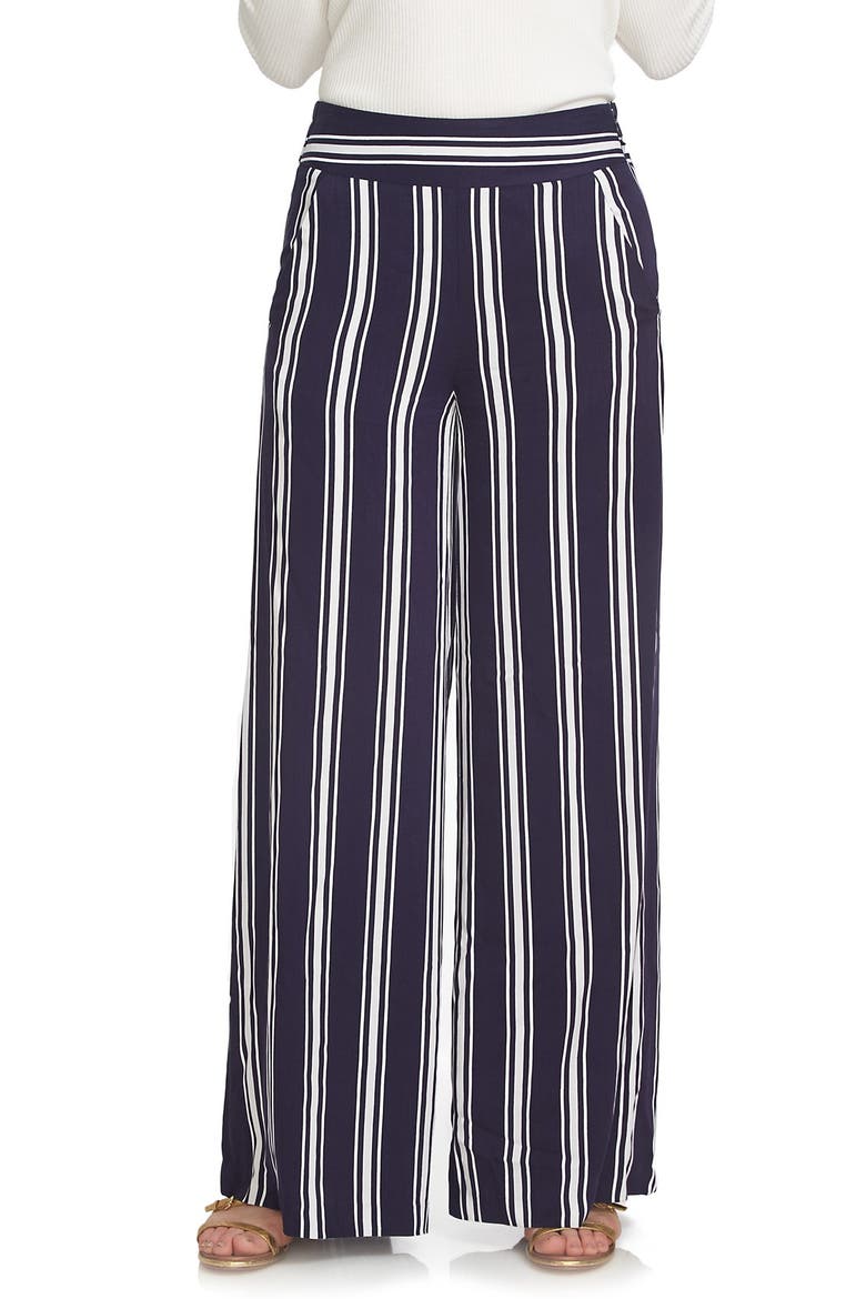 Stripe Wide Leg Pants, Main, color, EVENING NAVY