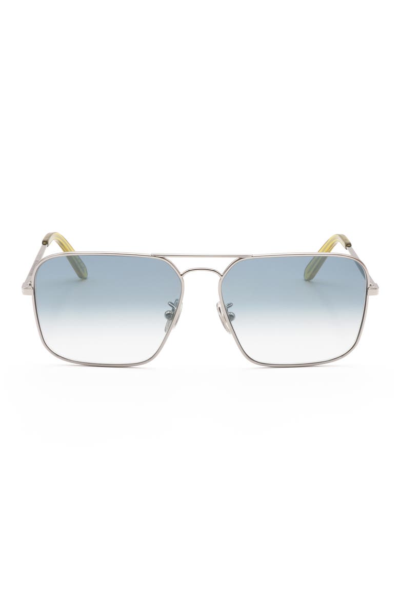58mm Square Sunglasses, Main, color, SILVER/ BLUE