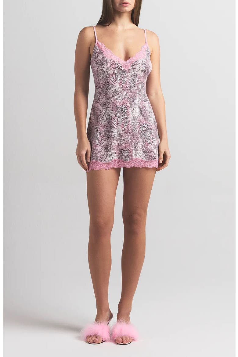 Sleep Pajama Minidress, Alternate, color, BLOOM MINI MULTI ANIMAL