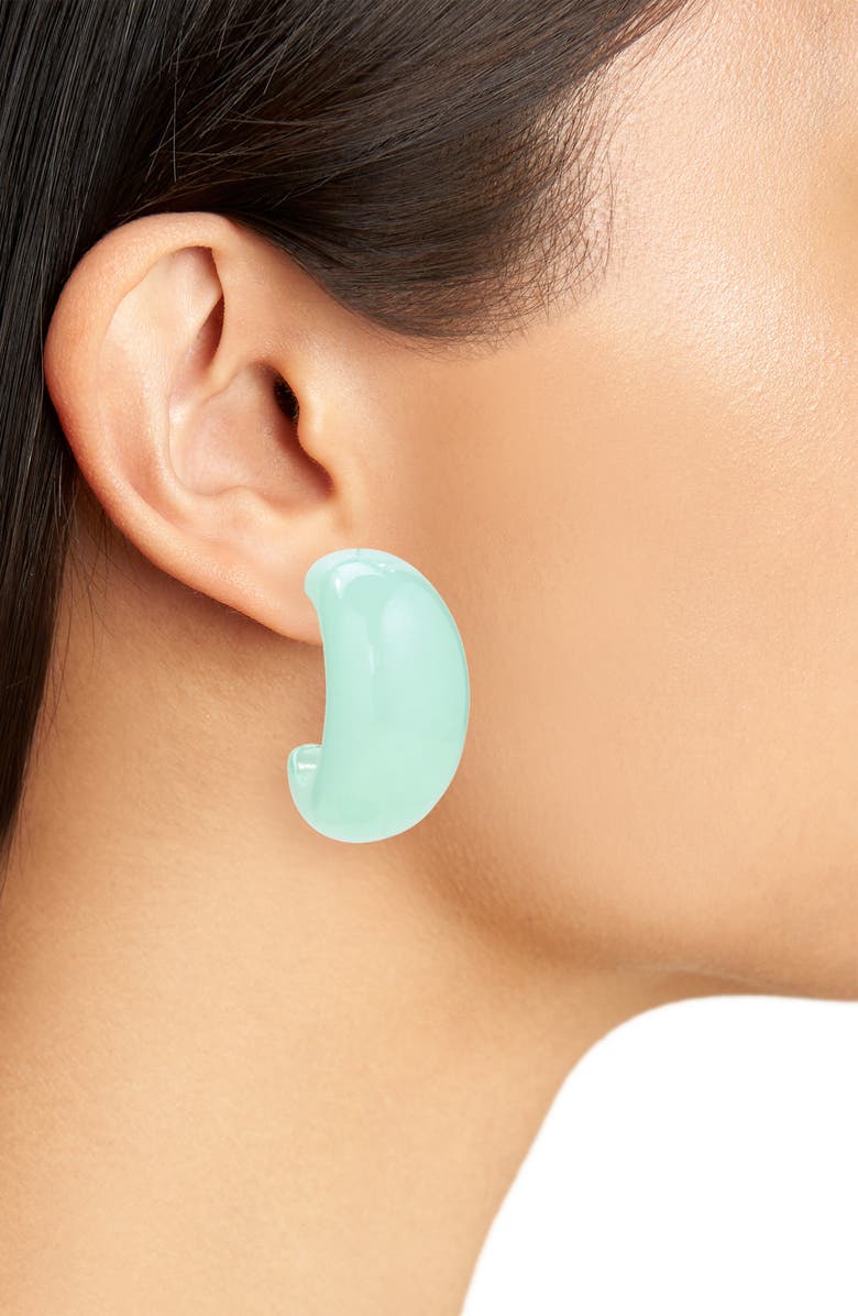 Leith Puffy Resin Hoop Earrings, Alternate, color, Green