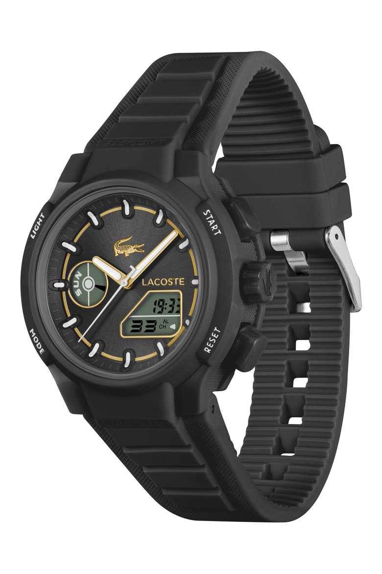 LC33 Silicone Strap Watch, 40mm, Alternate, color, BLACK
