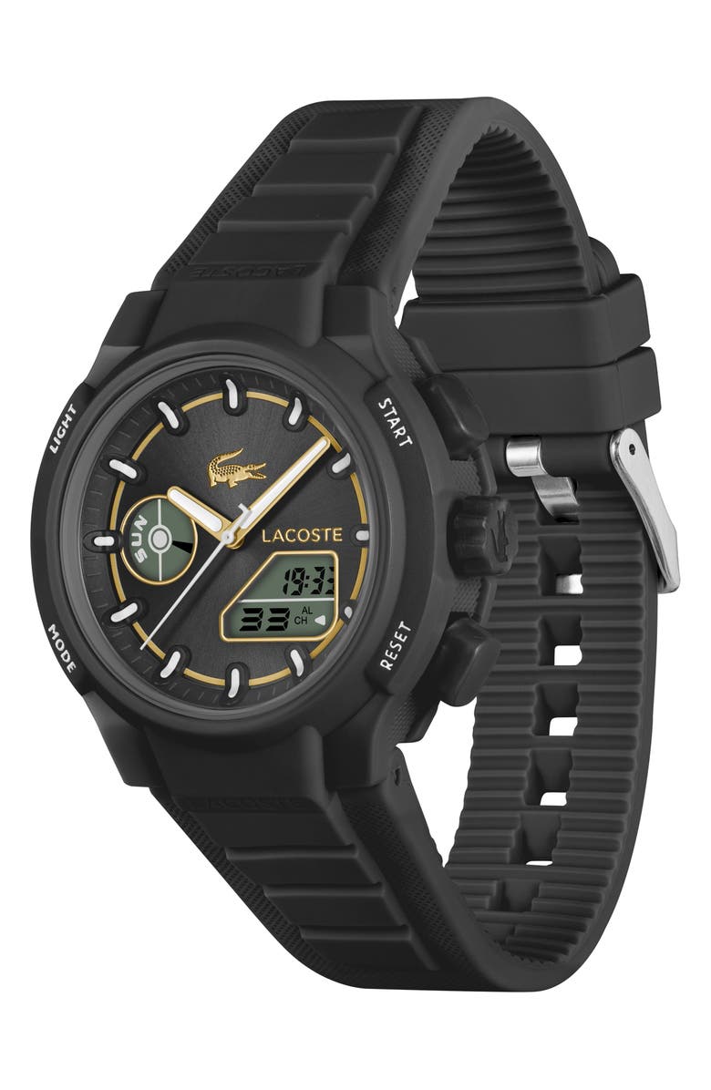 Lacoste LC33 Silicone Strap Watch, 40mm, Alternate, color, Black