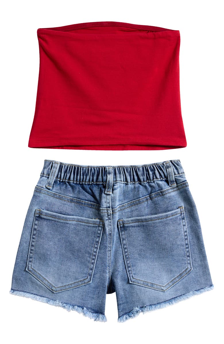 Tween Diva Kids' Tube Top & Shorts Set, Alternate, color, Red