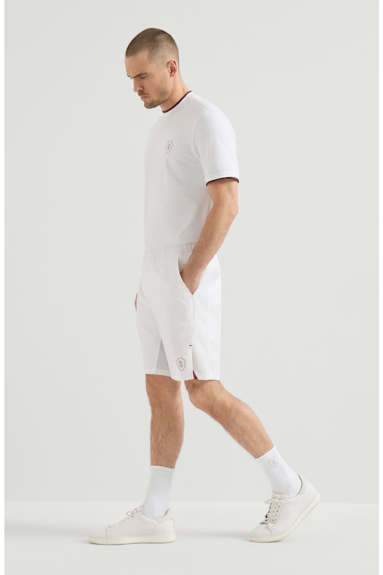 Nylon shorts with logo, Alternate, color, White