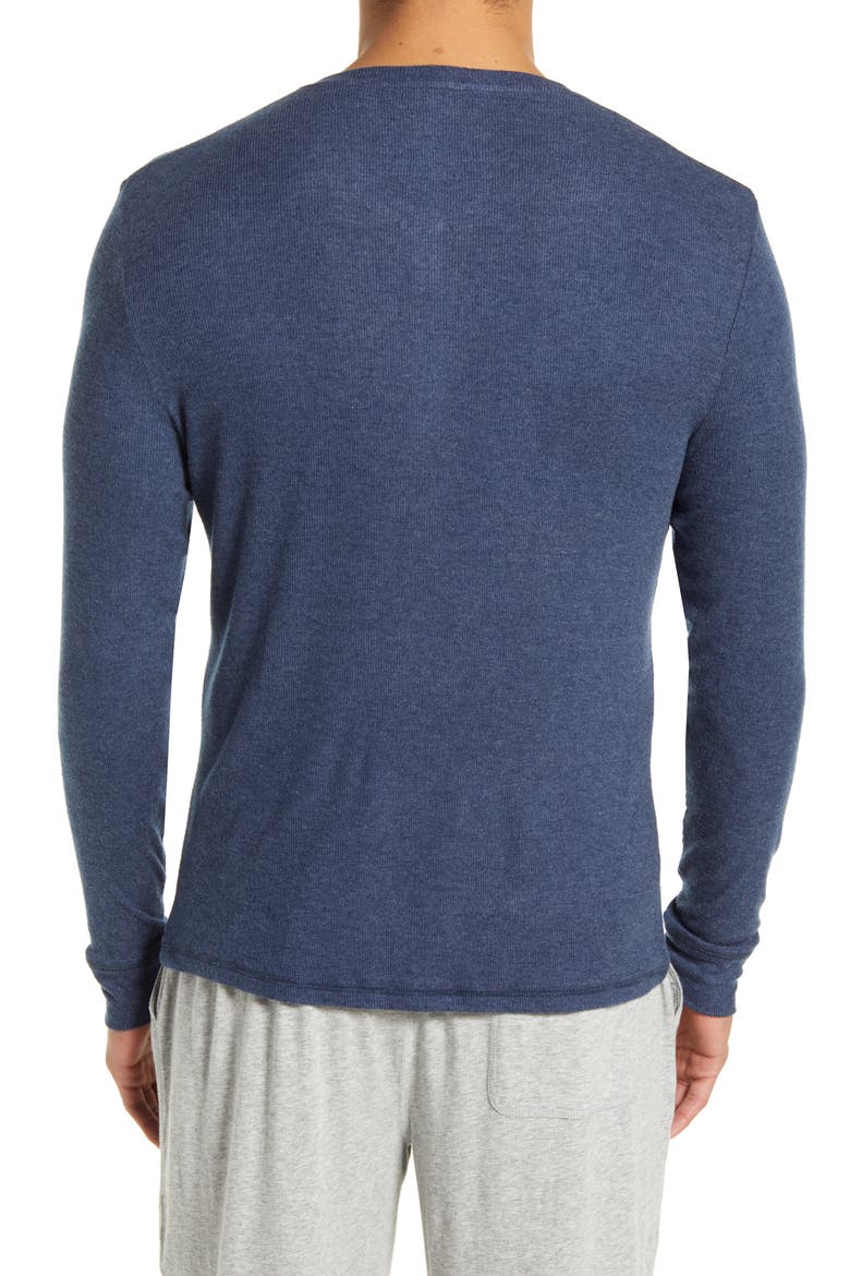 Long Sleeve Henley Lounge Shirt, Alternate, color, DRESS BLUES HEATHER