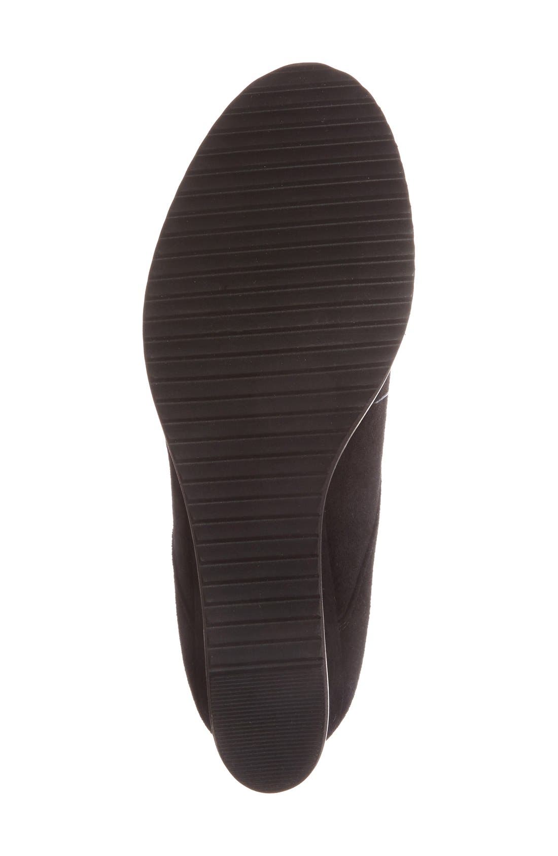 'Karla' Waterproof Wedge Bootie, Alternate, color, BLACK SUEDE