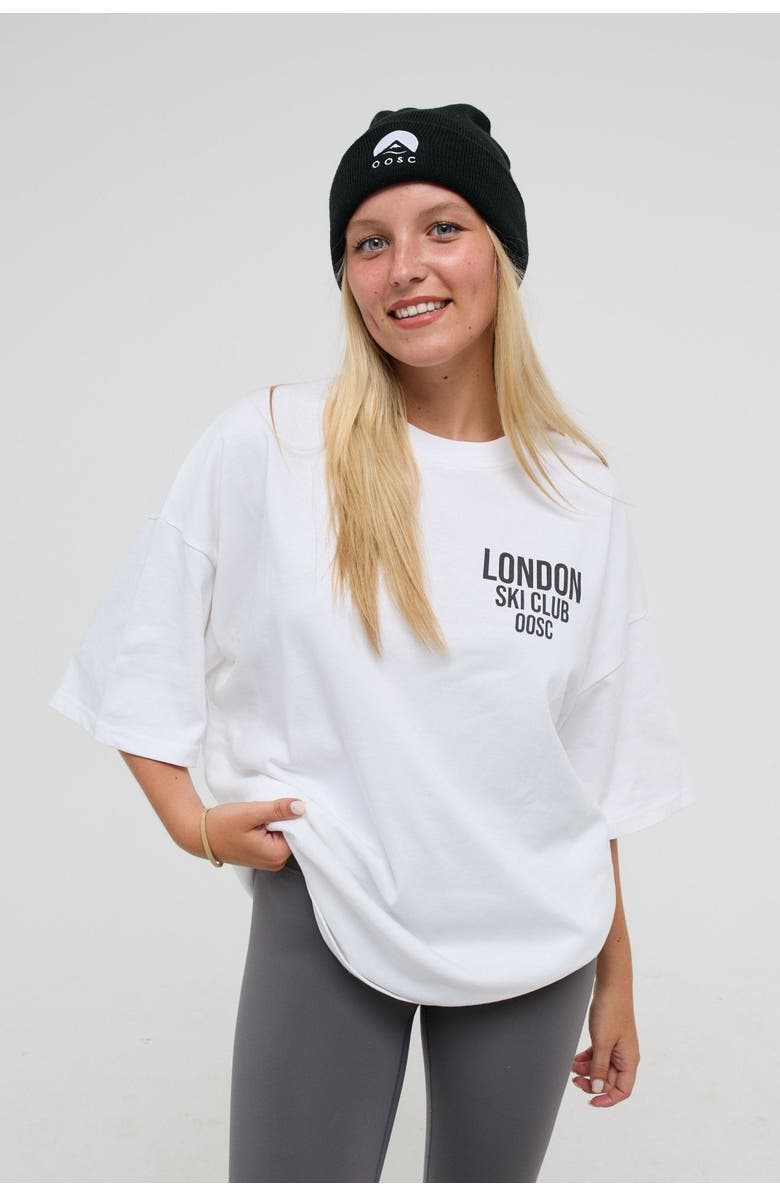 OOSC London Ski Club Oversize T-Shirt - White, Alternate, color, White