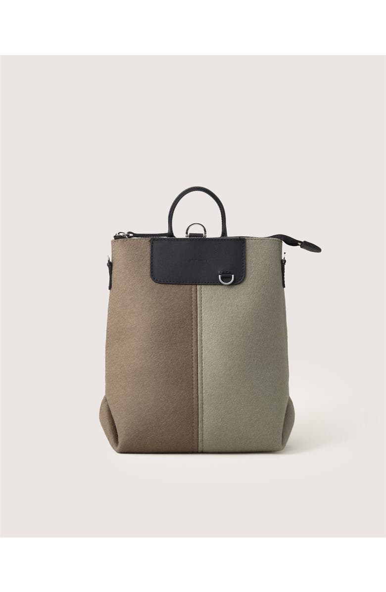 Graf Lantz Bedford Merino Wool Midi Colorblock Backpack, Main, color, Cumin & Clay