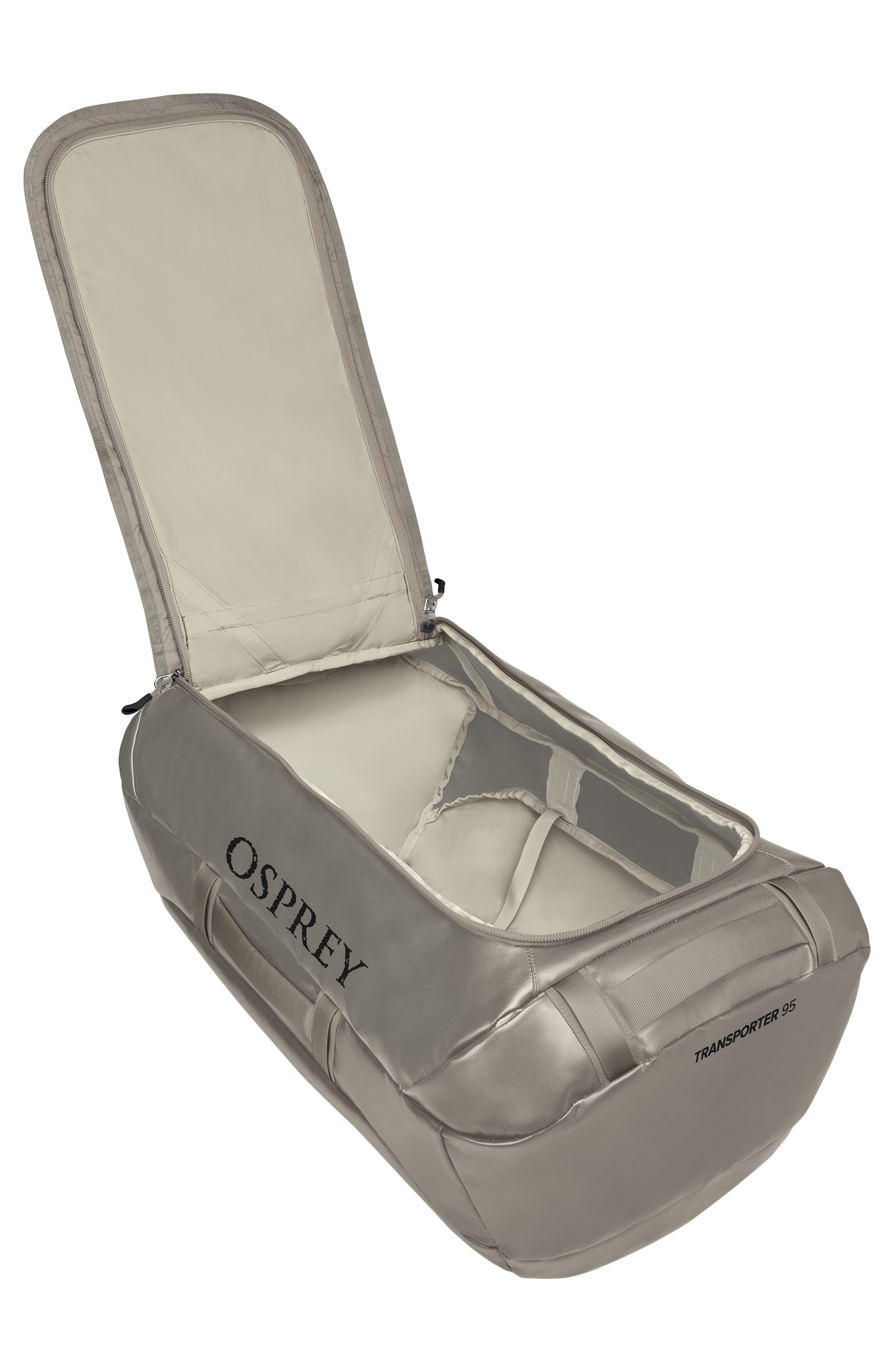 Osprey Transporter<sup>®</sup> 95L Water Resistant Duffle Backpack, Alternate, color, Tan Concrete