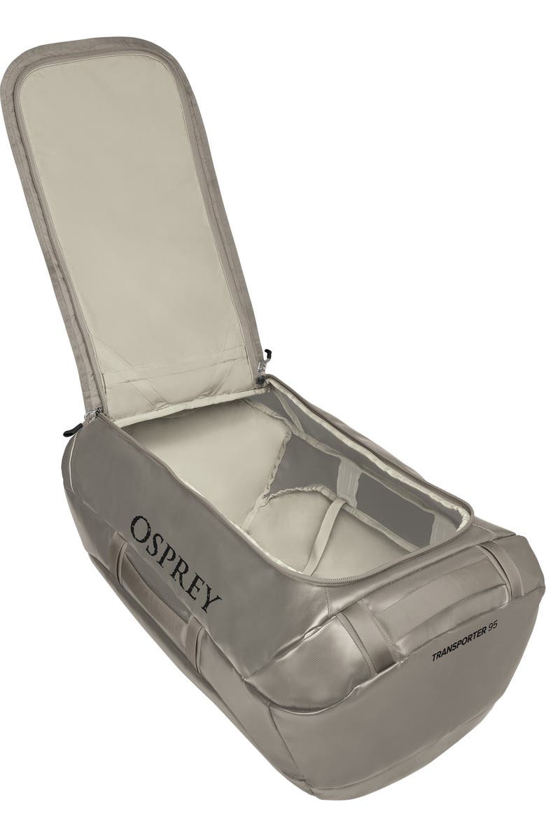 Osprey Transporter<sup>®</sup> 95L Water Resistant Duffle Backpack, Alternate, color, Tan Concrete