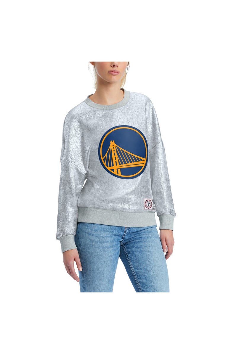 TOMMY JEANS Women's Tommy Jeans Silver Golden State Warriors Tracy Pullover Sweatshirt, Alternate, color, Silver