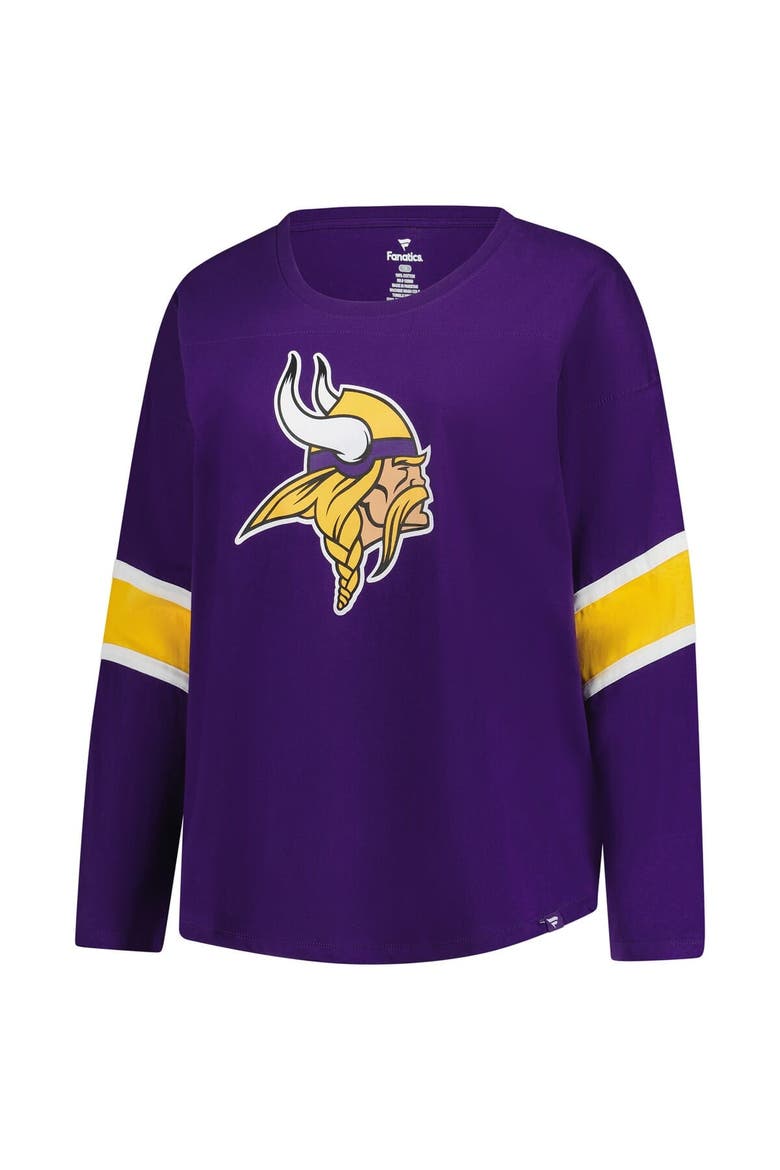 Women's Fanatics Purple Minnesota Vikings Plus Size Redzone 3/4-Sleeve Scoop Neck T-Shirt, Alternate, color, Purple