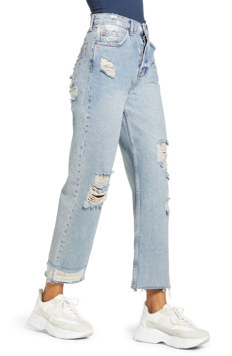 BDG Urban Outfitters Jackson Ripped High Waist Straight Leg Jeans, Alternate, color,
