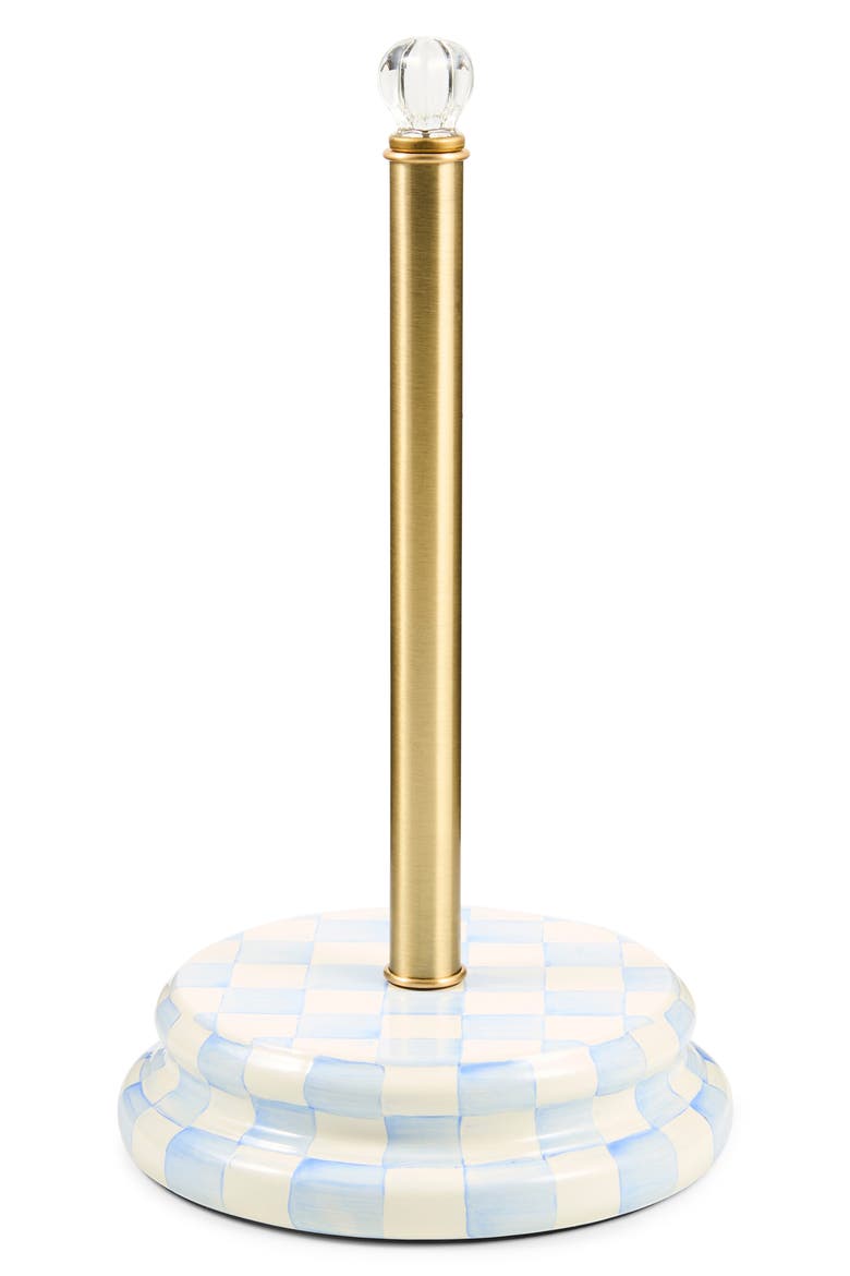 Sky Check Paper Towel Holder, Main, color, BLUE
