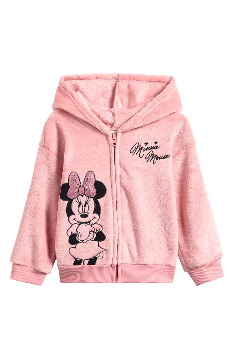 ASSORTED Minnie Mouse Faux Shearling Zip-up Jacket, Main, color, Purple/Pink