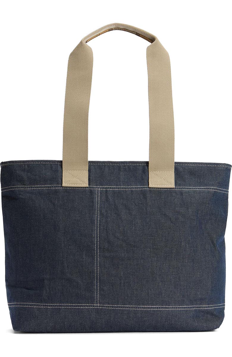 Barbour Mya Two-Tone Dry Wax Cotton Tote, Alternate, color, Indigo