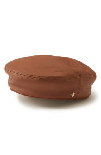 Helen Kaminski Sirico Leather Beret In Brown