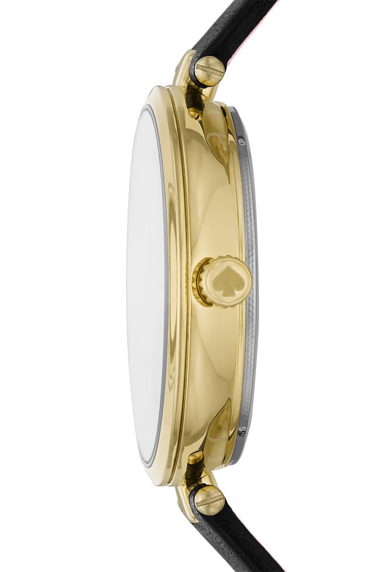 holland leather strap watch, 28mm, Alternate, color, GOLD