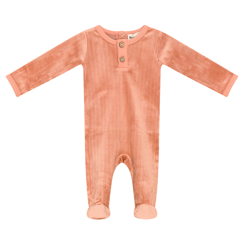 Back Snap Ribbed Velour Stretchie
