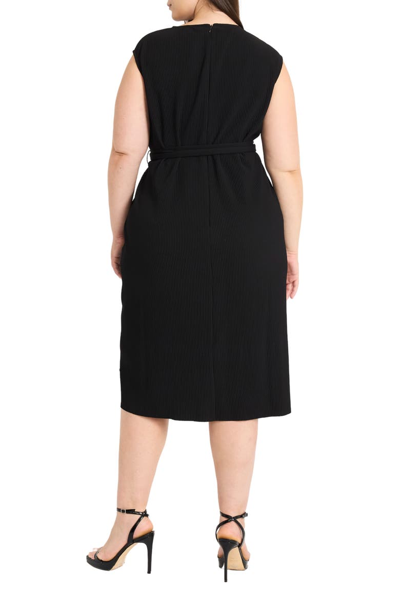 Ribbed Midi Dress, Alternate, color, BLACK