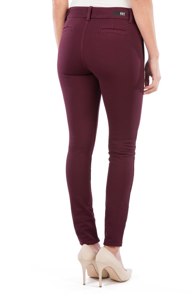Mia Ponte Ankle Pants, Alternate, color, PORT WINE