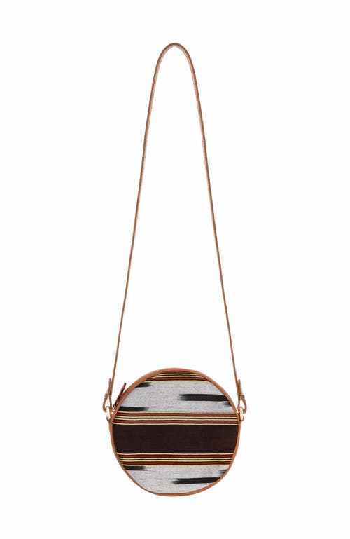 K'Ai & Vrosi Genuine Leather & Fabric Pattern Crossbody Bag in Brown  product