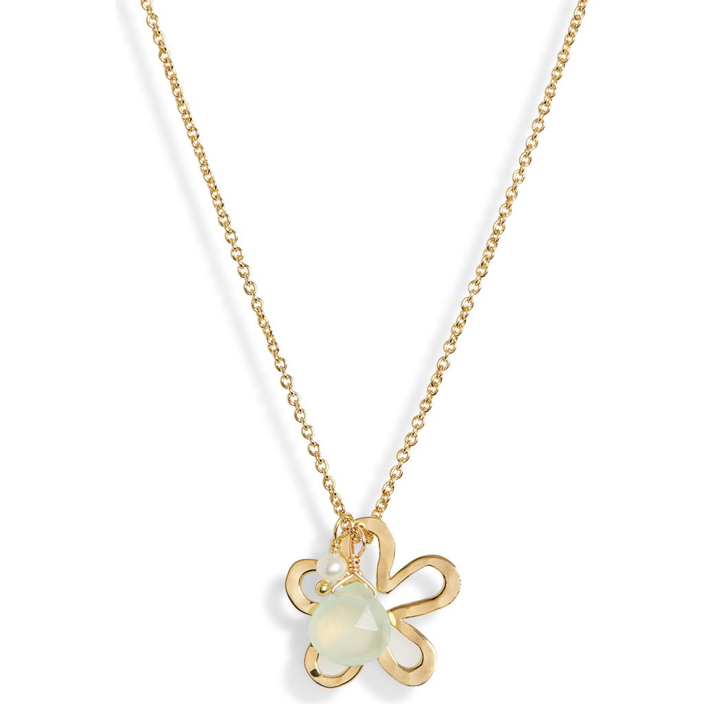 Ki-ele Flower Charm Necklace In Gold