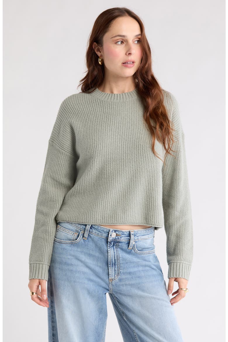 Cozy Crew Pullover Sweater, Main, color, GREEN HALO