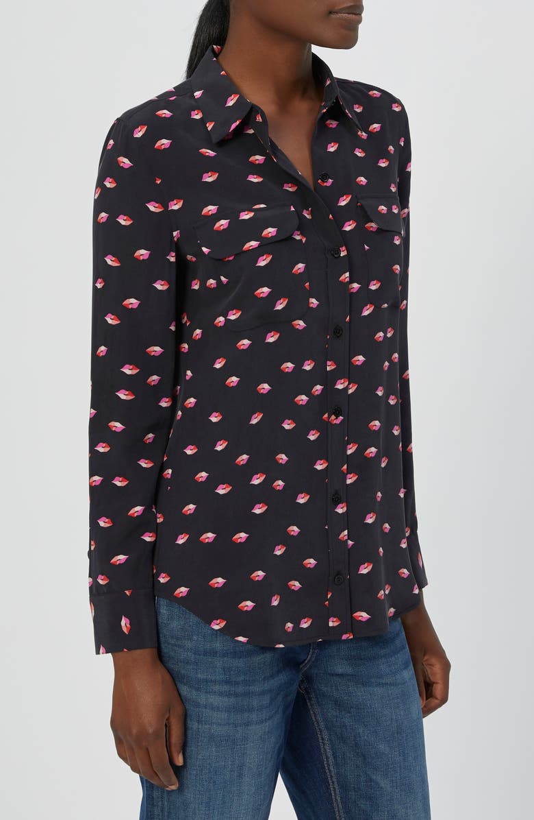 Equipment Slim Signature Kiss Silk Blouse, Alternate, color, 