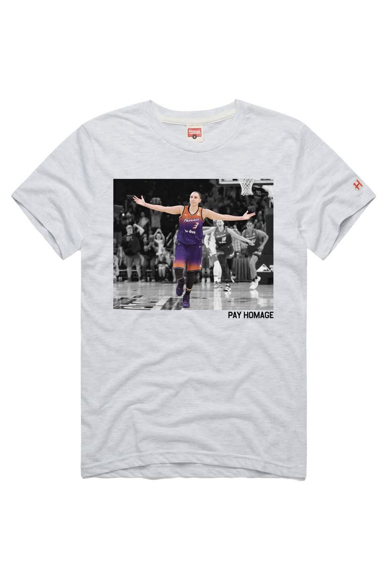 Unisex Homage Diana Taurasi Ash Phoenix Mercury Pay T-Shirt, Main, color, Ash
