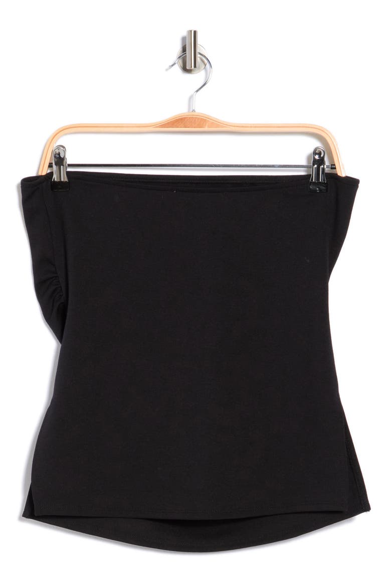 Split Hem Tube Top, Alternate, color, BLACK