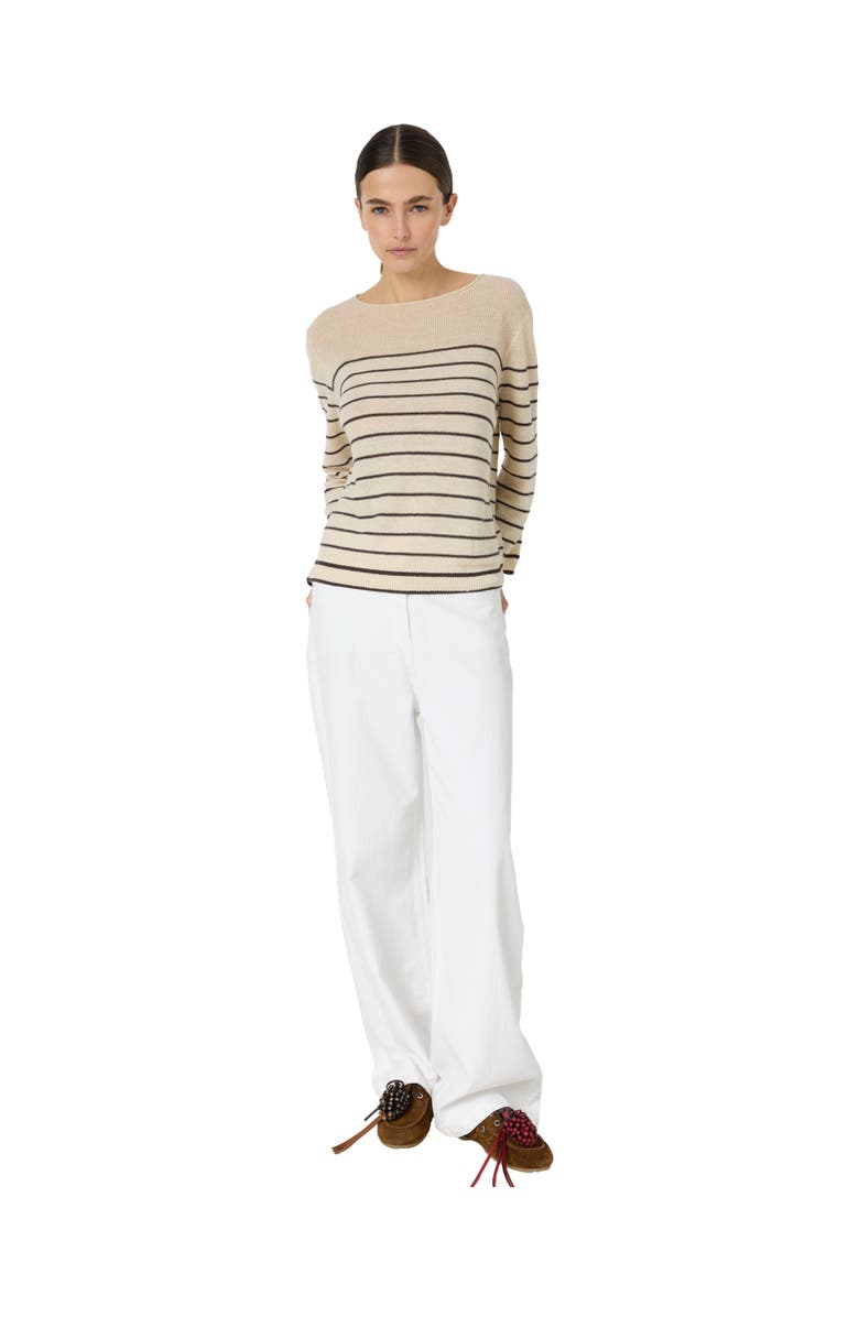 GERARD DAREL Levia Long Sleeve Boat Neck Jumper, Alternate, color, Brown